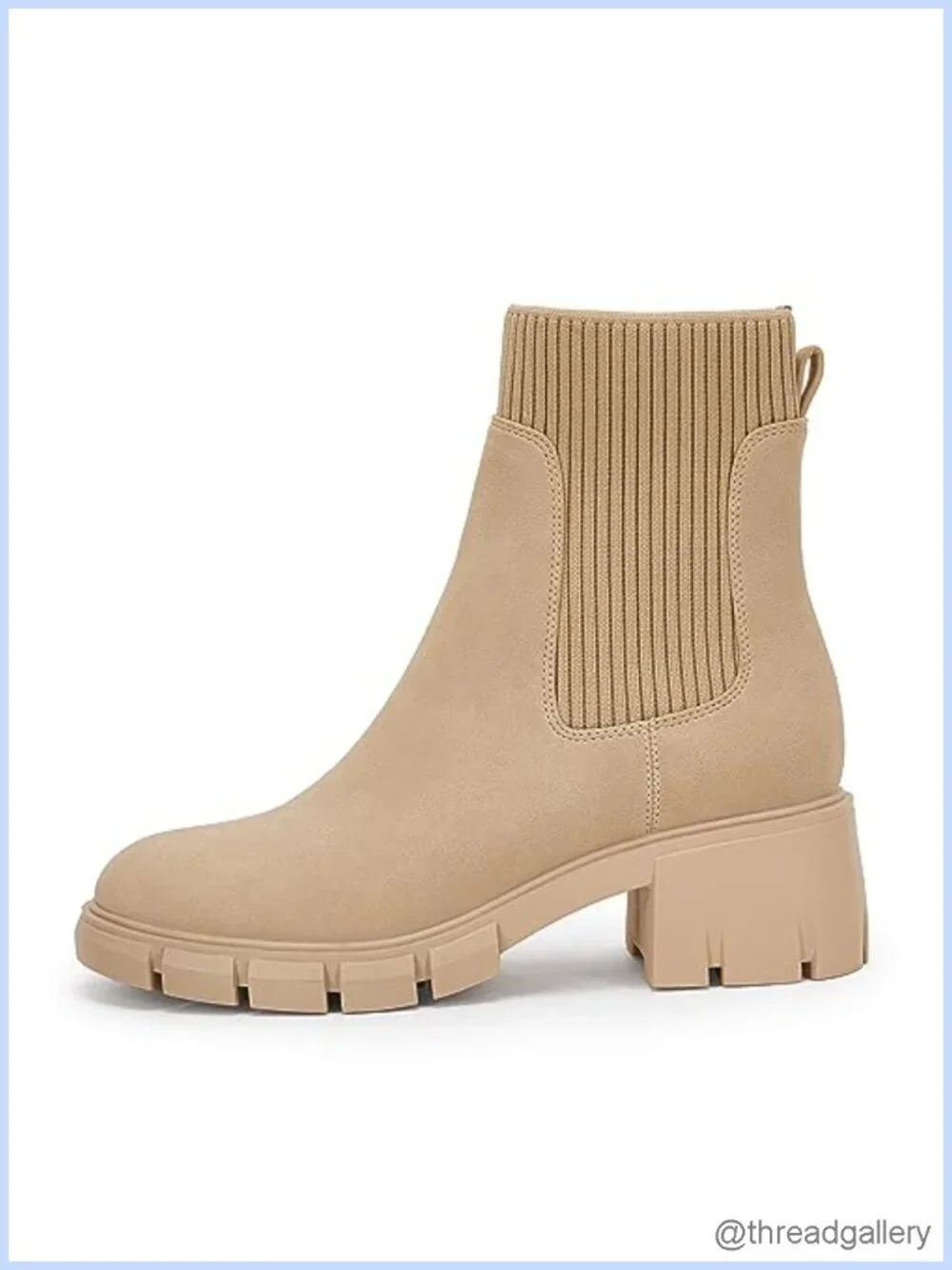 Women's Platform Ankle Boots Chunky Block Heel Chelsea Booties Lug Sole